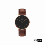 DW Classic Watch Black & Deep Brown