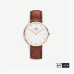 DW Classic Watch White & Deep Brown