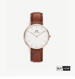 hbhh jnii DW Classic Watch White & Deep Brown - Image 1