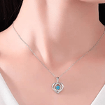 Diamond Cut Heart Blue Necklace - Image 2