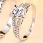 Diamond Cut Double Row Ring