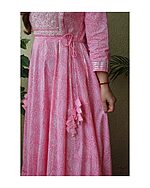 Women Embroidered Pure Cotton Anarkali Kurta  (Purple) - Image 3