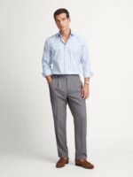 The Stanton Broadcloth Dress Shirt - Light Blue Wide Stripe - Image 5