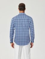 COOFANDY Men's Wrinkle Free Casual Gingham Shirt - Blue Gingham - Image 4
