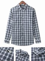 COOFANDY Men's Wrinkle Free Casual Gingham Shirt - Dark Green Plaid - Image 3
