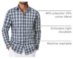 COOFANDY Men's Wrinkle Free Casual Gingham Shirt - Dark Green Plaid - Image 4