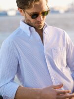 The Stanton Broadcloth Dress Shirt - Lighter Blue Bengal Stripe - Image 2