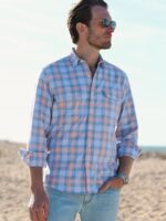 The California Plaid Shirt - Slate and Rose - Image 1