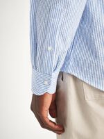 The Stanton Broadcloth Dress Shirt - Lighter Blue Bengal Stripe - Image 3