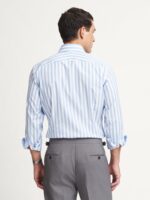The Stanton Broadcloth Dress Shirt - Light Blue Wide Stripe - Image 4