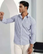 Blue Stripe Formal Shirt - Image 2