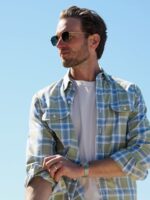 The California Plaid Shirt - Sage Slate and Grey