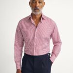 The Stanton Broadcloth Dress Shirt - Red Bengal Stripe