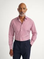 The Stanton Broadcloth Dress Shirt - Red Bengal Stripe - Image 1