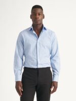 The Stanton Broadcloth Dress Shirt - Blue Fine Fancy Stripe - Image 2
