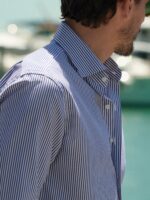 The Stanton Broadcloth Dress Shirt - Navy Bengal Stripe - Image 2