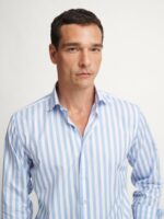 The Stanton Broadcloth Dress Shirt - Light Blue Wide Stripe - Image 2