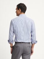 The Stanton Broadcloth Dress Shirt - Navy Bengal Stripe - Image 5