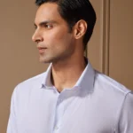Light Blue & White Poplin Striped Shirt