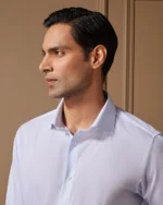 Light Blue & White Poplin Striped Shirt