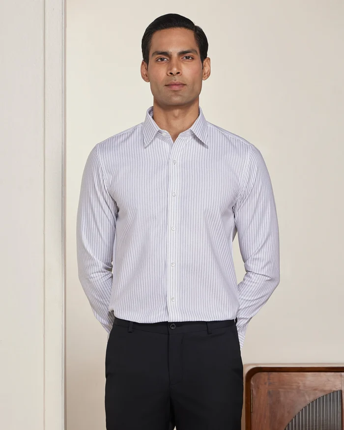 White & Black Striped Shirt - Image 2