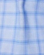 Light Blue Stretch Oxford Checked Shirt - Image 4