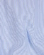 Giza Cotton White & Blue Twill Striped Shirt - Image 5