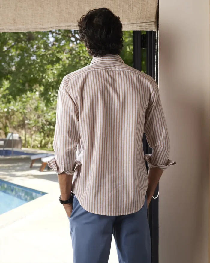 Light Brown Striped Shirt - Image 3