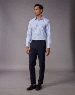 Manhattan Mid Blue & White Checked Shirt - Image 4