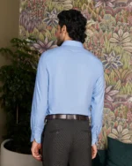 Giza Cotton Light Blue Twill Shirt - Image 3