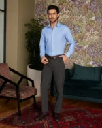 Giza Cotton Light Blue Twill Shirt - Image 4