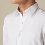 White Textured Twill Shirt