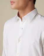 White Textured Twill Shirt - Image 1