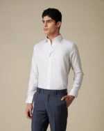 White Textured Twill Shirt - Image 2